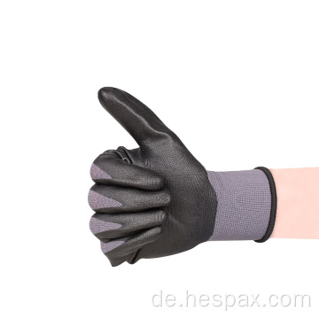 Hespax 15gauge nylon en388 ölbeständige nitrile Handschuhe